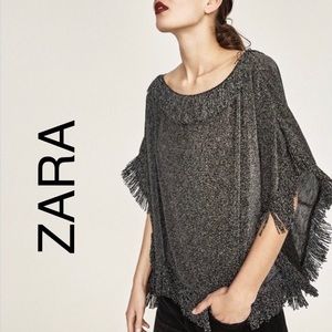 NWT Zara Metallic Holiday NYE Top